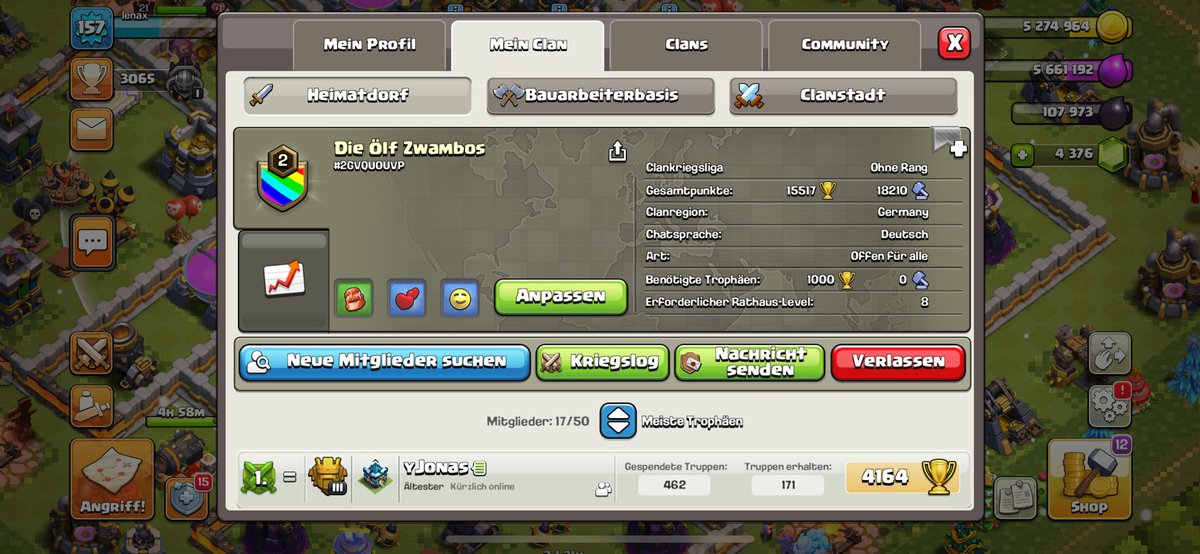 Einmal bitte in den Clan gehen, danke