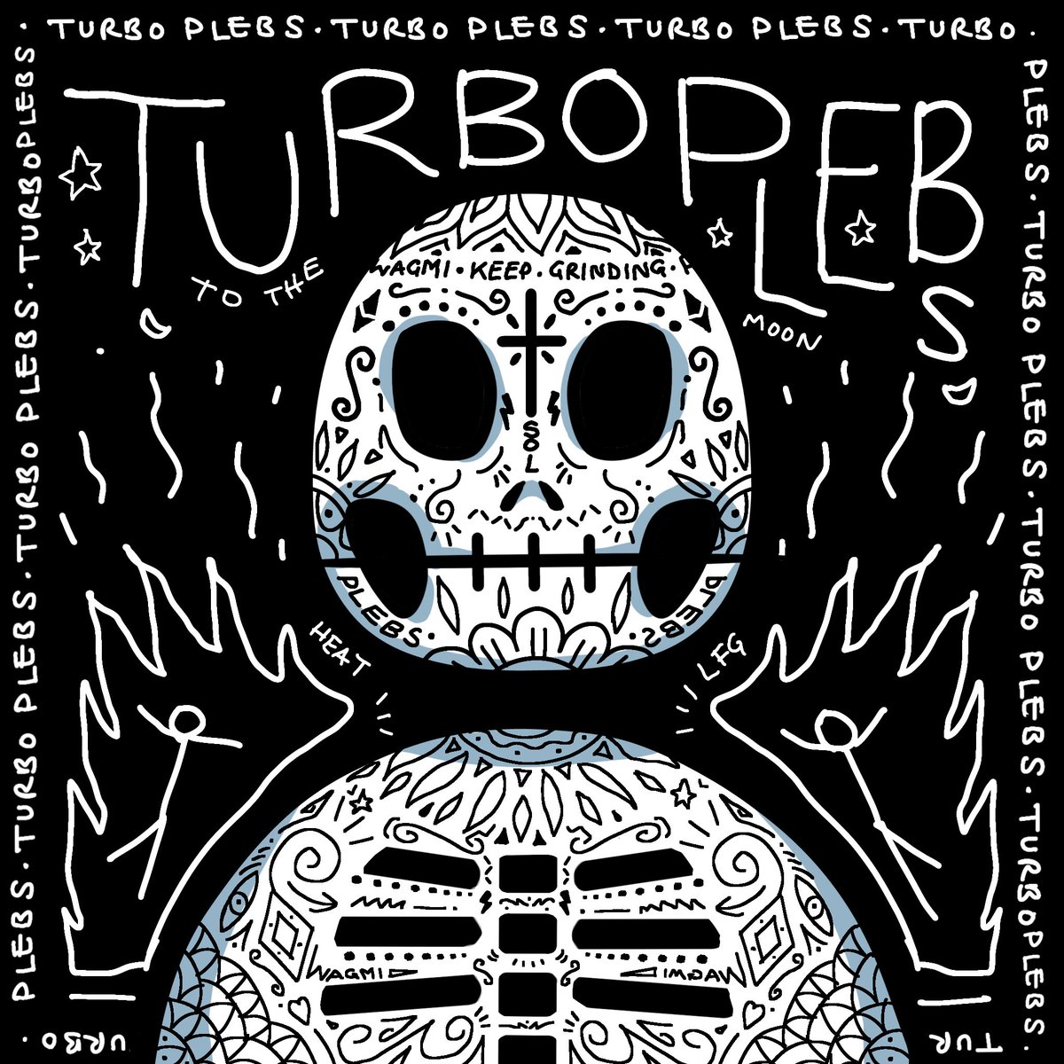 Decided to join the <a href="/turboplebs/">TURBO PLEBS</a> “Create a Pleb Challenge” been a while I did anything art btw😅

Giving you a 1/1 Plebs; “Ghost Plebs”never a miss🫡☠️