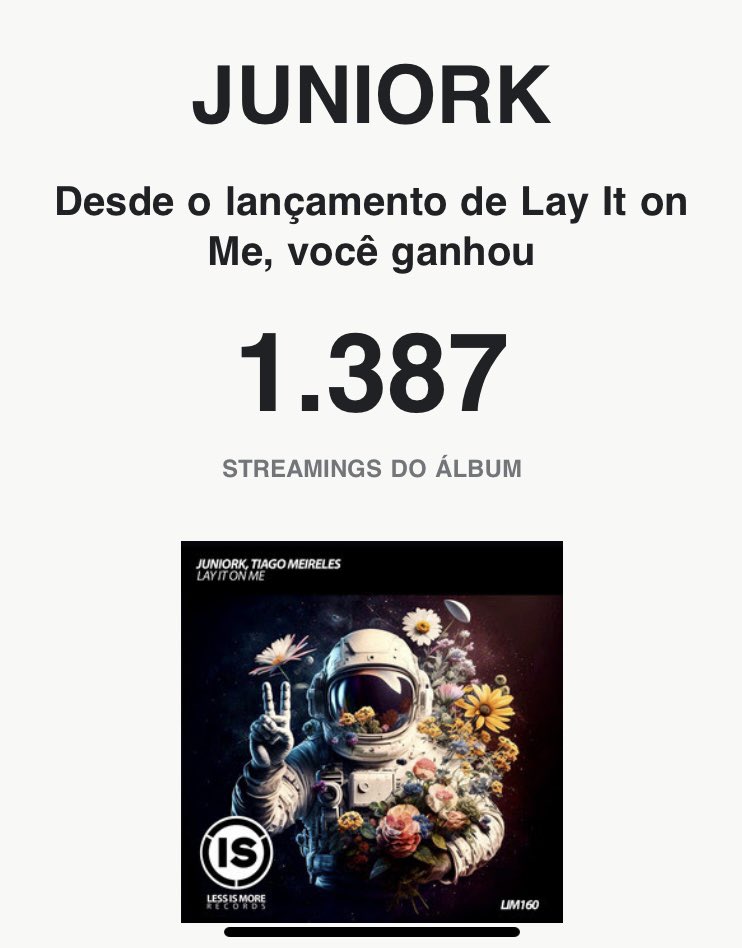 djjuniorkpt's tweet photo. 🔻 Fez ontem uma semana que saiu a minha nova colaboração com o #TiagoMeireles `Lay It On Me´ na #LessIsMore! Obrigado a todos os que estão a ouvir e não se esqueçam de continuar e partilhar! 🙏🏼 https://t.co/rmy1u8Xsuf