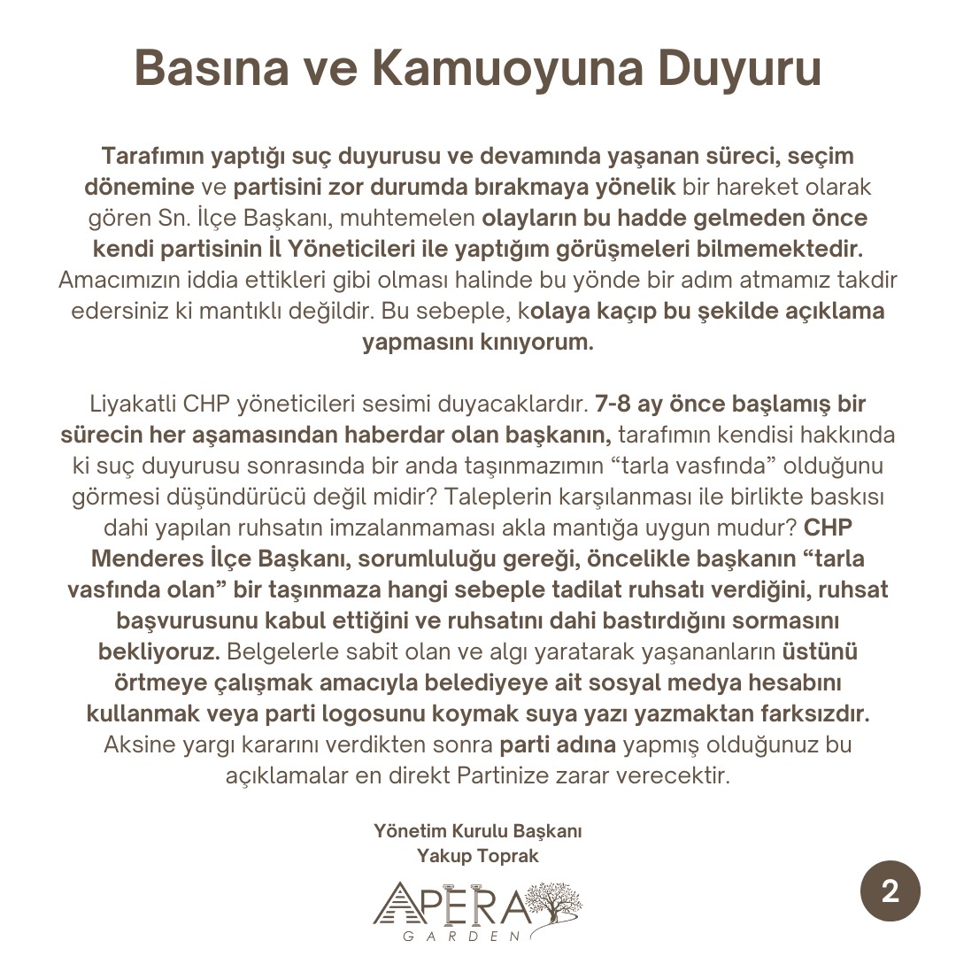 ToprakYkp's tweet photo. Kamuoyu ve Basına Duyuru:

#RüşvetÇarkıÇöktü 
@eczozgurozel @herkesicinCHP @CHPMuratBakan @chpmenderesilce @chpizmiril @izmirvaliligi @yukseltaskinn @SEVDAERDAN @ednanarslanchp @selinsayekboke @yenisafak @sabah @BeyazGazete @avdenizyucel @ankahabera @tv100 @kentvebaskan @medyatavacom @takvim @uygurhaberajans @tuncsoyer @izmirbld @ahaber @ErkanOzkan78 @izmirvaliligi @menderesbel @TC_icisleri @iletisim @kasapoglu