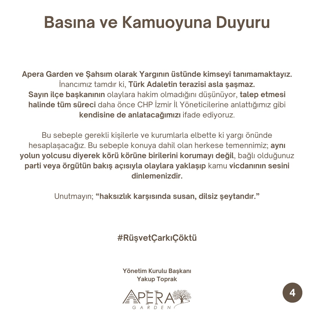 ToprakYkp's tweet photo. Kamuoyu ve Basına Duyuru:

#RüşvetÇarkıÇöktü 
@eczozgurozel @herkesicinCHP @CHPMuratBakan @chpmenderesilce @chpizmiril @izmirvaliligi @yukseltaskinn @SEVDAERDAN @ednanarslanchp @selinsayekboke @yenisafak @sabah @BeyazGazete @avdenizyucel @ankahabera @tv100 @kentvebaskan @medyatavacom @takvim @uygurhaberajans @tuncsoyer @izmirbld @ahaber @ErkanOzkan78 @izmirvaliligi @menderesbel @TC_icisleri @iletisim @kasapoglu