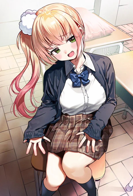 となりのクラスの桃鈴さん 「ごっめ～ん席借りてる～…あっ!ねねの上に乗ってもいいよぉ～?笑」 #ねねアルバム