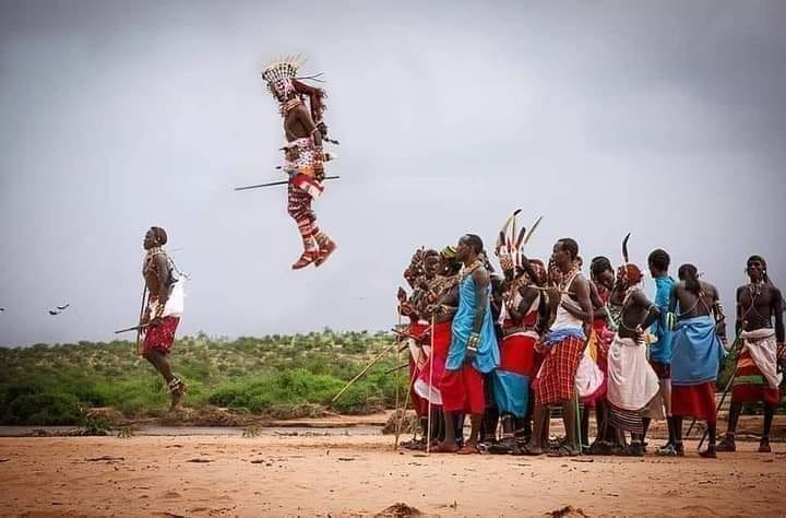 This is not a photoshop. It is the Maasai Jumping contest.