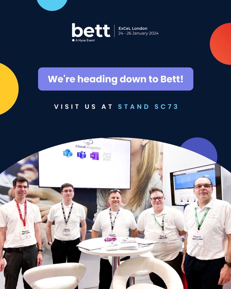 Tomorrow is #Bett2024! 

Talk to us to find out how we can:
✅ Transform communication at your school or #MAT
✅ Save huge amounts of SLT and teacher time
✅ Perfect your digital learning environment

#BettShow #BettUK #EdTech #TeachingandLearning #EducationandSchools #SLT