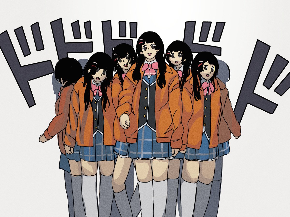 tsukino mito ,tsukino mito (1st costume) multiple girls jacket black hair skirt hair ornament hairclip long hair  illustration images