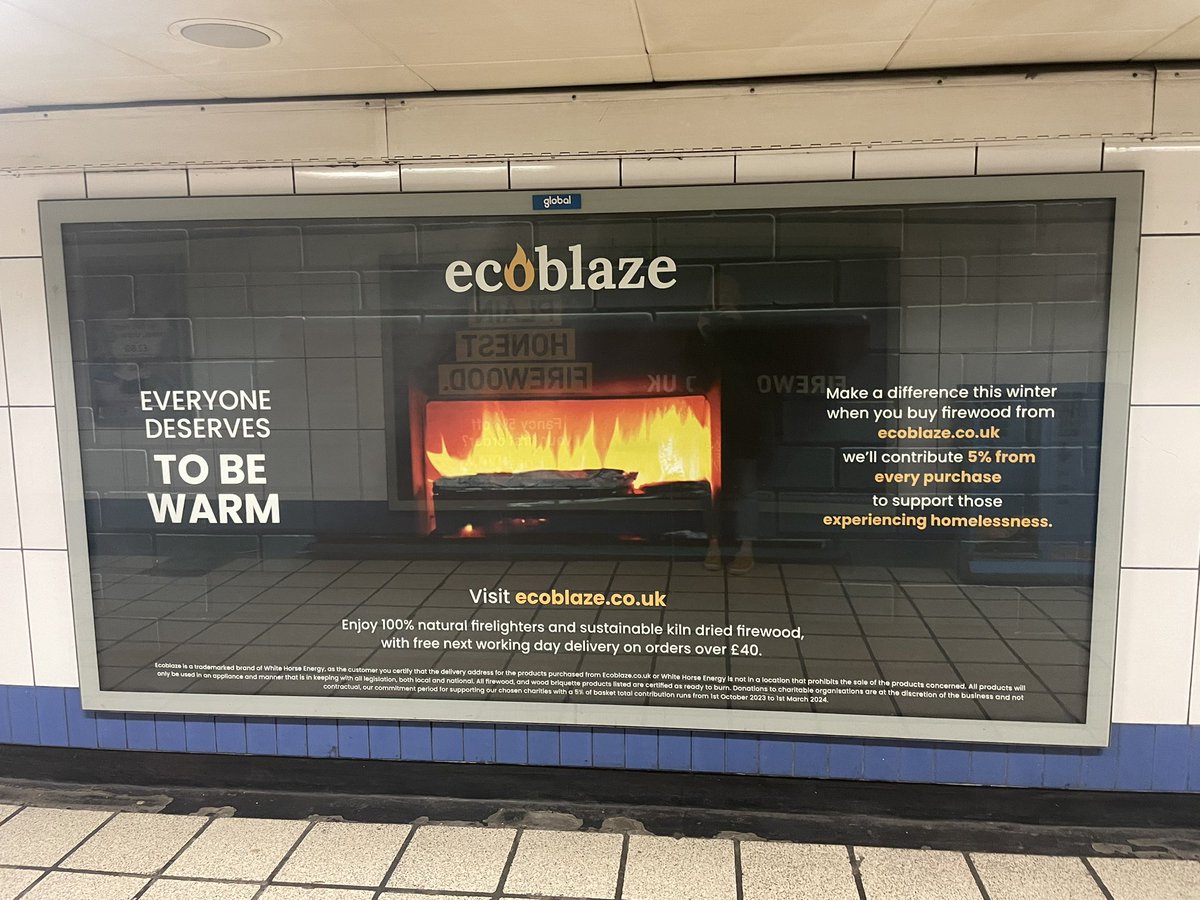 Gobsmacked that during an air pollution crisis in London, and with the @MayorofLondon rightly cracking down on wood burners, there are no fewer than *four* adverts for firewood at Walthamstow Central tube station. How has @TfL allowed this to happen?!