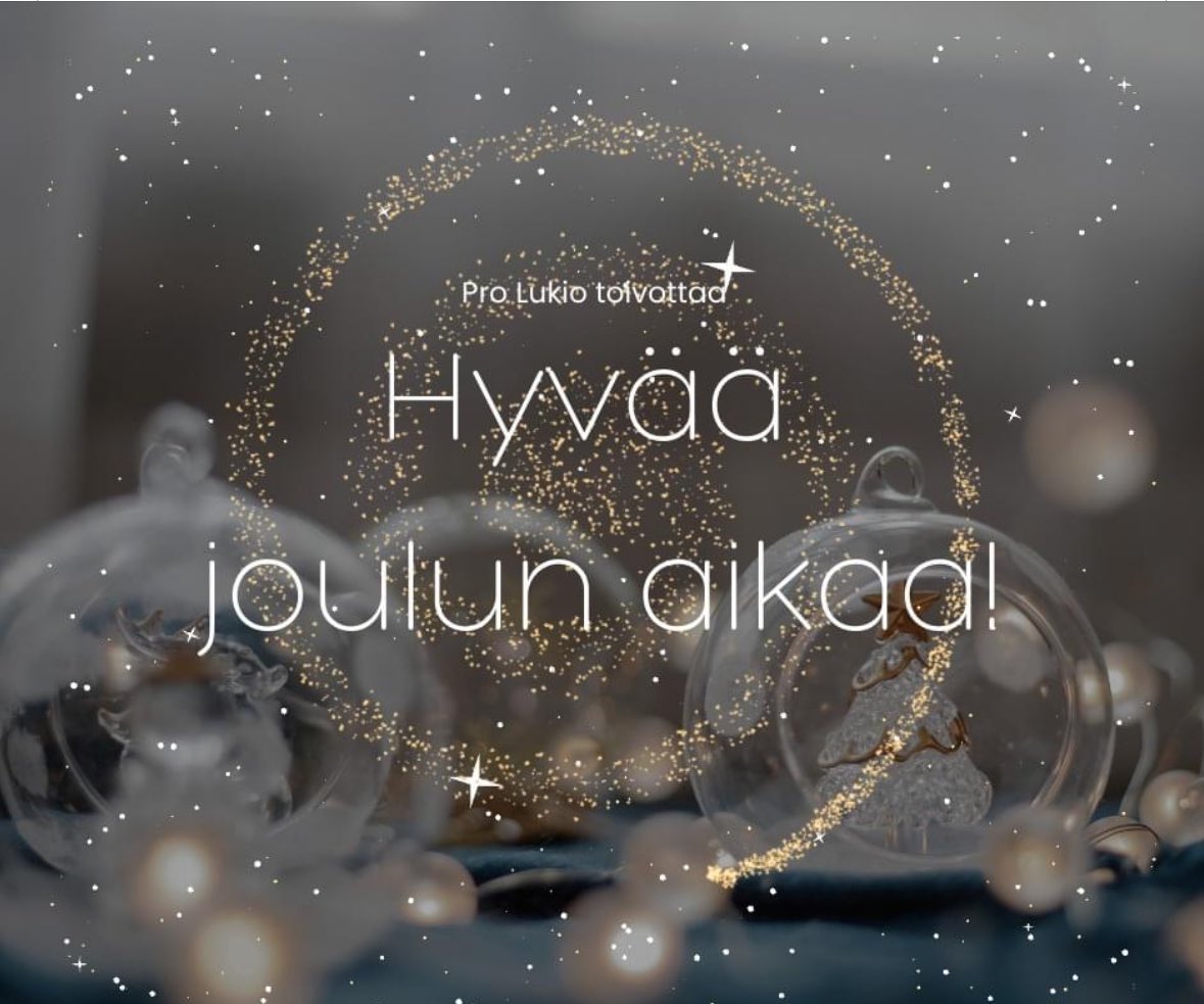 Vähitellen rauhoitumme hyvin ansaitulle joululomalle. Pro Lukio toivottaa kaikille hyvää ja rauhallista joulun aikaa! #lukio #prolukio #joulu2023