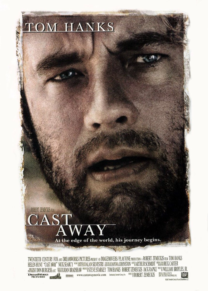 FilmNewsNos's tweet photo. 🎬MOVIE HISTORY: 23 years ago today, December 22, 2000, the movie ‘Cast Away’ opened in theaters!
#TomHanks #HelenHunt #NickSearcy #JeniferLewis #ChrisNoth #LariWhite #VinceMartin #GeoffreyBlake #MichaelForest #JayAcovone #RobertZemeckis https://t.co/xz91Bmwya0