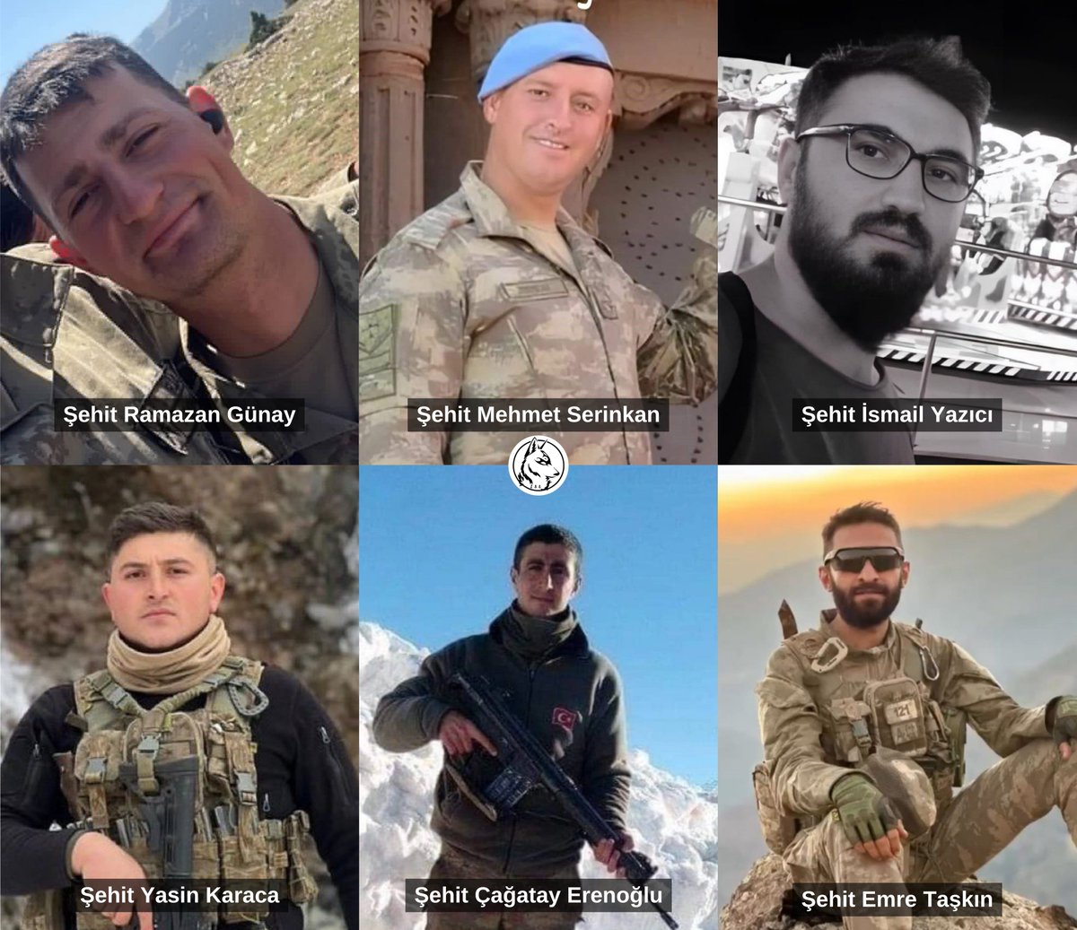 TTAgrup's tweet photo. Irak'ın kuzeyinde teröristler tarafından yapılan saldırıda Şehit olan Askerlerimiz

Şehit Piyade Teğmen Ramazan Günay

Şehit Piyade Uzman Çavuş Mehmet Serinkan

Şehit Piyade Uzman Onbaşı İsmail Yazıcı

Şehit Piyade Sözleşmeli Er Yasin Karaca

Şehit Piyade Sözleşmeli Er Çağatay Erenoğlu

Şehit Piyade Sözleşmeli Er Emre Taşkın

Türk milletinin başı sağ olsun.