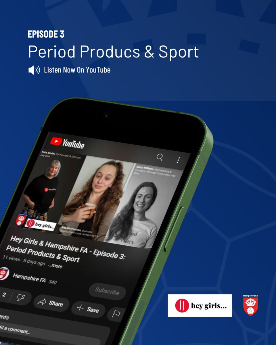 🔊 EPISODE 3: Period Products & Sport Kate Smith, Daisy Williams and Isabella Pearson bring you the final episode of our podcast series in collaboration with @HeyGirlsUK Listen now on YouTube 👇 buff.ly/3v8kAGF