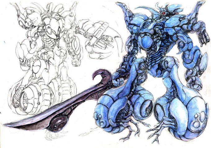 #自分で自キャラのグッドデザイン賞を主張する20年以上前に描いた水彩画。立体化もしたが、今一つだったので、また挑戦したい。 