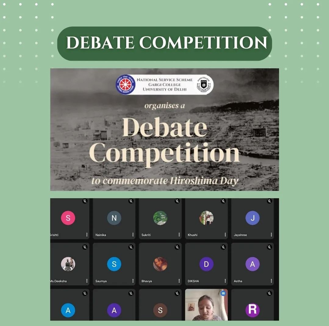 NssGargi's tweet photo. Delving into the complexities of the Hiroshima and Nagasaki bombings in 1945, NSS Gargi hosted a Debate competition on Hiroshima and Nagasaki Day. Through the competition, we aimed to give young individuals a platform for advocacy for world peace.
@NssrdD @YASMinistry https://t.co/0Wi96wVLJC