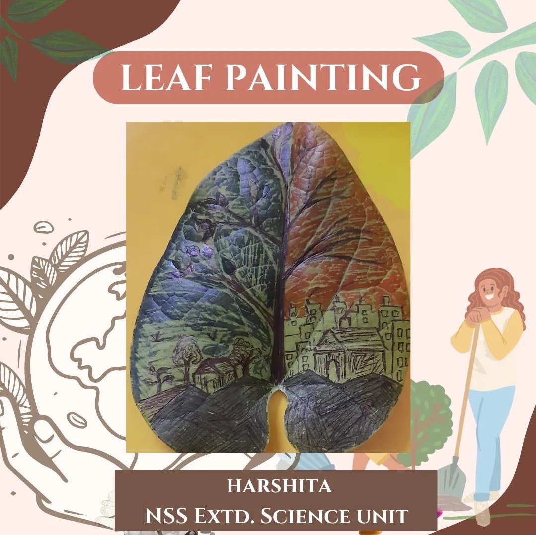 NssGargi's tweet photo. NSS Gargi Celebrated Nature Conservation Day with a blend of creativity and consciousness! We conducted a leaf and stone painting activity, which brought together art enthusiasts and nature lovers to craft stunning masterpieces inspired by the earth's beauty.
@NssrdD @YASMinistry https://t.co/AQKyJWLSRF