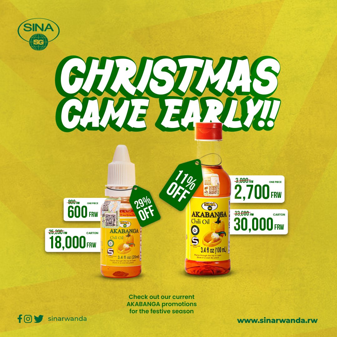 SinaRwanda's tweet photo. It’s The Season For Giving And We Are Giving BIG!!!
Check out the our current gifts to you with Akabanga festive season promotion. #sinarwanda #byosenikurinyirangarama https://t.co/dXWquHqowm