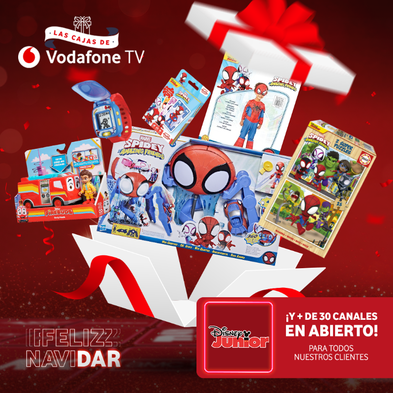 VodafoneTV_es's tweet photo. 🌟SORTEO🌟
¡Abrimos la #CajaVodafoneTV2 con nuestros amigos de #DisneyJr! 

Para llevártela:
🎁 Síguenos y haz RT 
¡Tienes hasta el 25 para participar!

Recuerda que tienes un regalo seguro: + de 30 canales en abierto para todos esta NaviDAR

BBLL https://t.co/02aEs0dtqj