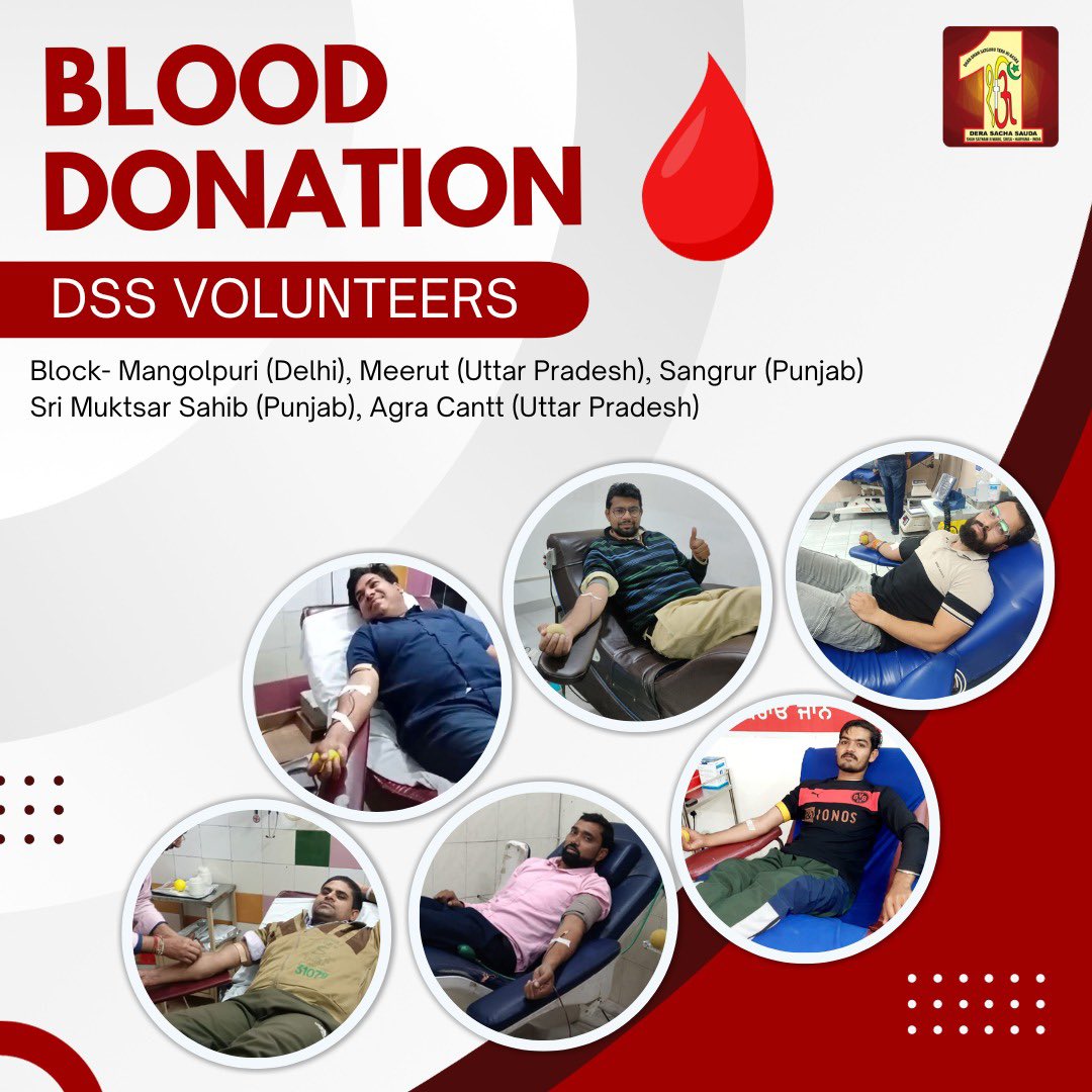 DSSNewsUpdates's tweet photo. Spanning from the bustling streets of Delhi to the historic lanes of Agra, the Dera Sacha Sauda volunteers are on a mission of mercy, donating🩸blood to those in dire need. A single act that can weave countless stories of survival.  #LifesavingHeroes #BloodDonors #DeraSachaSauda https://t.co/Tlr04e3HIQ