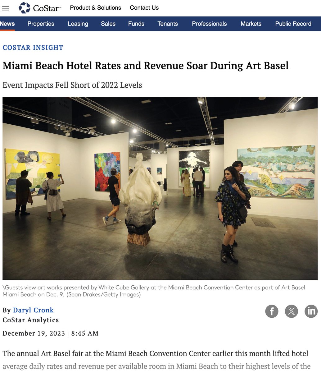 seandrakes's tweet photo. #fresh_press #CostarInsight picks up my coverage of #ArtBasel #MiamiBeach via @GettyImages >> https://t.co/knRw1NLvVq https://t.co/MrssGulX7J