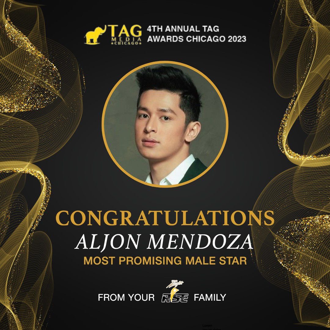 riseartistsph's tweet photo. You make your RISE and Star Magic fam so proud, #AljonMendoza! 💛

Congratulations on winning the Most Promising Male Star award at the 4th Annual Tag Awards Chicago 2023! ✨ https://t.co/WVAzDnKADR