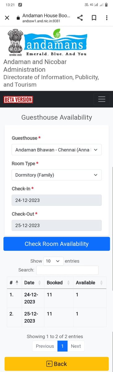 HelloSunilGupta's tweet photo. @directorate_ipt @Andaman_Admin you guys need lots of testing for the software nic are developing, also need a software architect and user interface engineer. Please check this, page showing room available but not allowed to book after asking all the fcuking info... Frustrated https://t.co/qINmH3DAeX