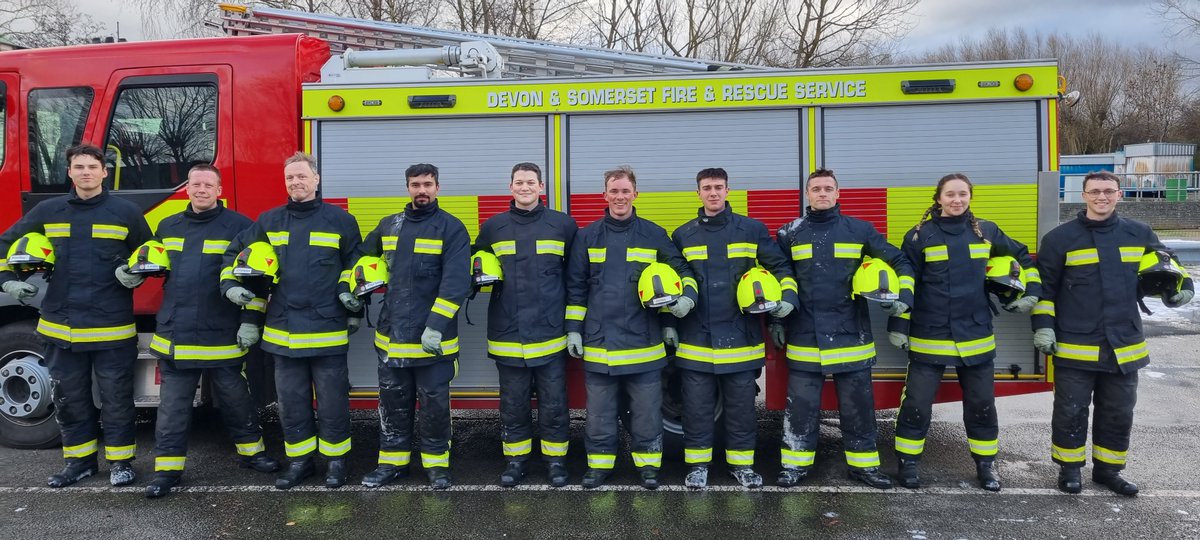 DSFireUpdates's tweet photo. Congratulations to our latest on-call firefighter recruits. From left to right: Adam Woolley, Jacob Loats, Joseph Johnson, Eren Raja Sansi, William Gibbons, Liam Jones, Jamie Filler, Jake Cooper, Alisha Wales, William Harvey. https://t.co/abq70s0h0j