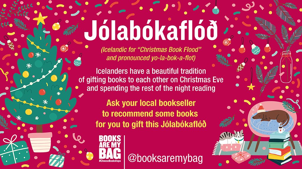 In case you didn't know, Jólabókaflóð is a book-gifting tradition in Iceland where loved ones gift each other books on Christmas Eve and spend the rest of the night reading. Ask your local bookseller to recommend some books for you to gift this year. #ChooseBookshops