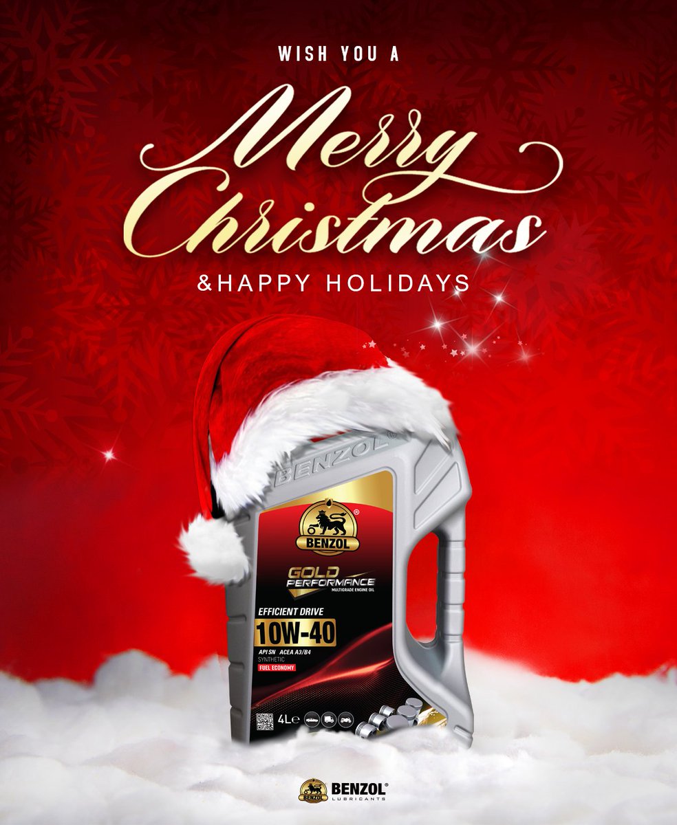 May this holiday season bring you joy, peace, and happiness... wishing you a Merry Christmas...

#BenzolLubricants #AutoCare #Performance #Lubricants #Efficiency #Quality #EngineCare #DriveSmooth #CarMaintenance #EnhancedPerformance #ExperienceBenzol
#merrychristmas
#christmas