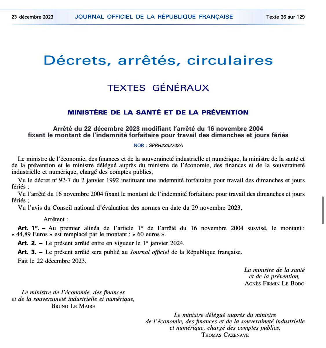 agnesfirmin's tweet photo. Engagement de la Première ministre tenu : parution ce matin des textes revalorisant le travail de nuit, le dimanche et les jours fériés. ✅
Au total, + d’1 milliard d’euros consacrés à l'amélioration des salaires des professionnels de santé. Des mesures d’attractivité inédites. https://t.co/LtBeYHheo2
