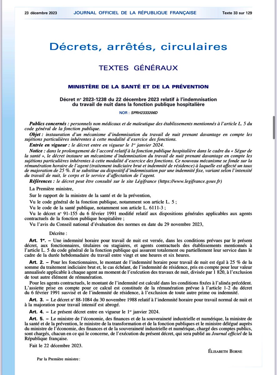 agnesfirmin's tweet photo. Engagement de la Première ministre tenu : parution ce matin des textes revalorisant le travail de nuit, le dimanche et les jours fériés. ✅
Au total, + d’1 milliard d’euros consacrés à l'amélioration des salaires des professionnels de santé. Des mesures d’attractivité inédites. https://t.co/LtBeYHheo2