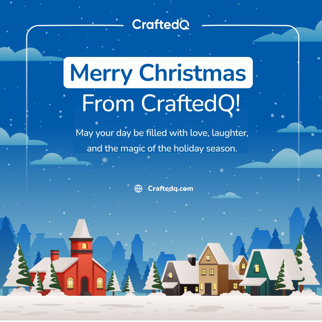 'Merry Christmas from the CraftedQ team! 🎄🎁 May your day be merry & bright, filled with #love, laughter, & the joy of the season. #MerryChristmas #CraftedQJoy'

As the world celebrates the spirit of #Christmas, CraftedQ sends warm #wishes for a day filled with love & joy.🌟🎅