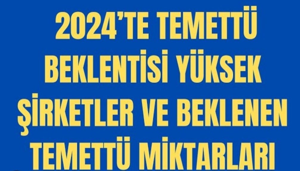 arz_bilgiler's tweet photo. ✅Ata Yatırımın 2024 Temettü Tahminleri👇

🚜Türk Traktör #TTRAK  84,4 TL

📳Turkcell #tcell  5,8 TL

🛒Bim Mağazaları #BIMAS 28,9 TL

🏭Arçelik #arclk 9,3 TL

🏢Tekfen Holding #TKFEN 3,7 TL

🏧Akbank #AKBNK 2,4 TL 

🚘Doğuş Otomotiv  #DOAS  32,6TL

🏭Tüpraş #TUPRS 16,7 TL

🚗Ford Otosan #FROTO 80,9 TL

⚡️Enerjisa Enerji  #enjsa 4,3 TL

🚗Tofaş Otomobil #toaso 24,7 TL

#borsa #hisse #halkaarz