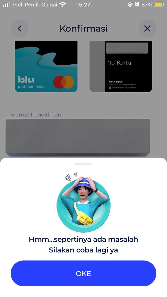 hrofuomi's tweet photo. Kak, ini kok saya udah 5 kali coba untuk Request ulang kartu yang muncul seperti ini terus ya? @blubybcadigital https://t.co/nr8WakuEFn