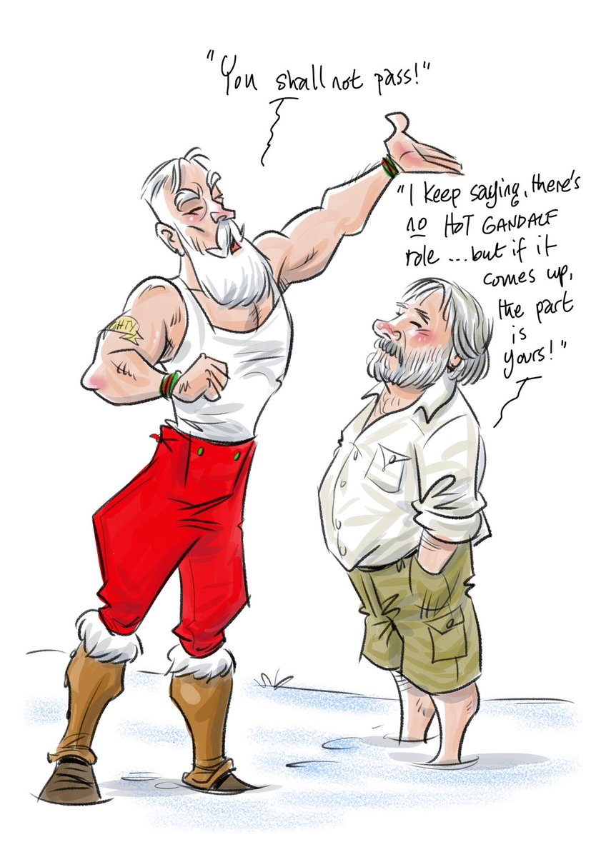 Advent doodle calendar: #MiddleEarthSantas no 23 - audition time! #doodleaday #lotr #middleearth
