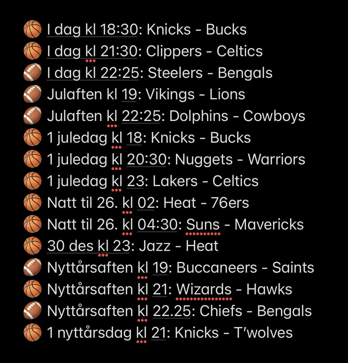 Til: Alle NFL- og NBA-fans 🎁
Fra: VG+ Sport 🎅🏼

Sjekk det juleprogrammet da 😍🏈🏀

vg.no/tag/amerikansk…