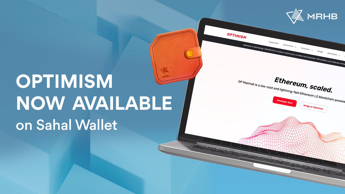 MarhabaDeFi's tweet photo. We have integrated OP into Sahal Wallet! 🚀

Now you can send/receive tokens easily via the OP mainnet.

Download Sahal Wallet app today on the iOS or Android app store👇
https://t.co/X2rGpTqwdg

#Optimism #Ethereum #Layer2 #LightingFast #DeFi #SahalWallet #MRHB https://t.co/neDjRnbmMG