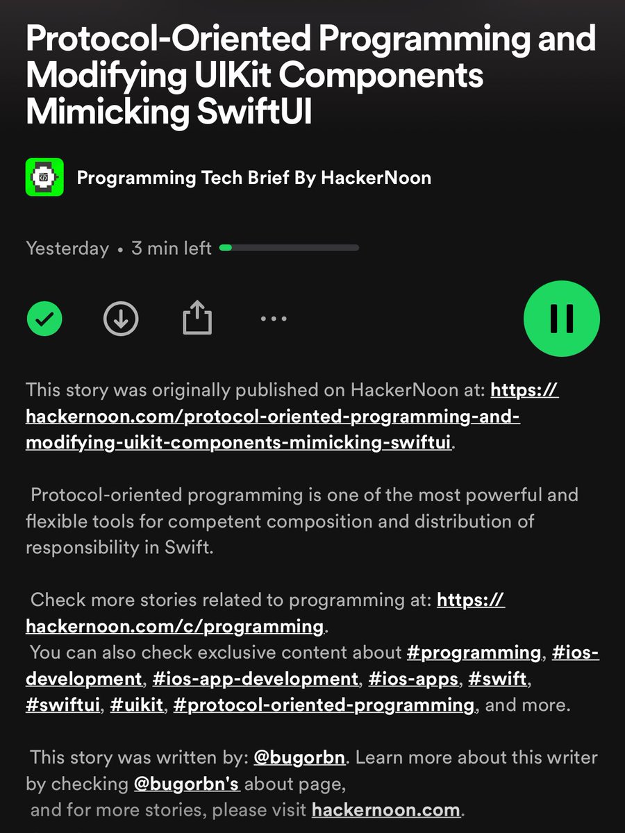 My next article gets available as podcast of <a href="/hackernoon/">HackerNoon | Learn Any Technology</a> 

share.transistor.fm/s/7b95b30d
