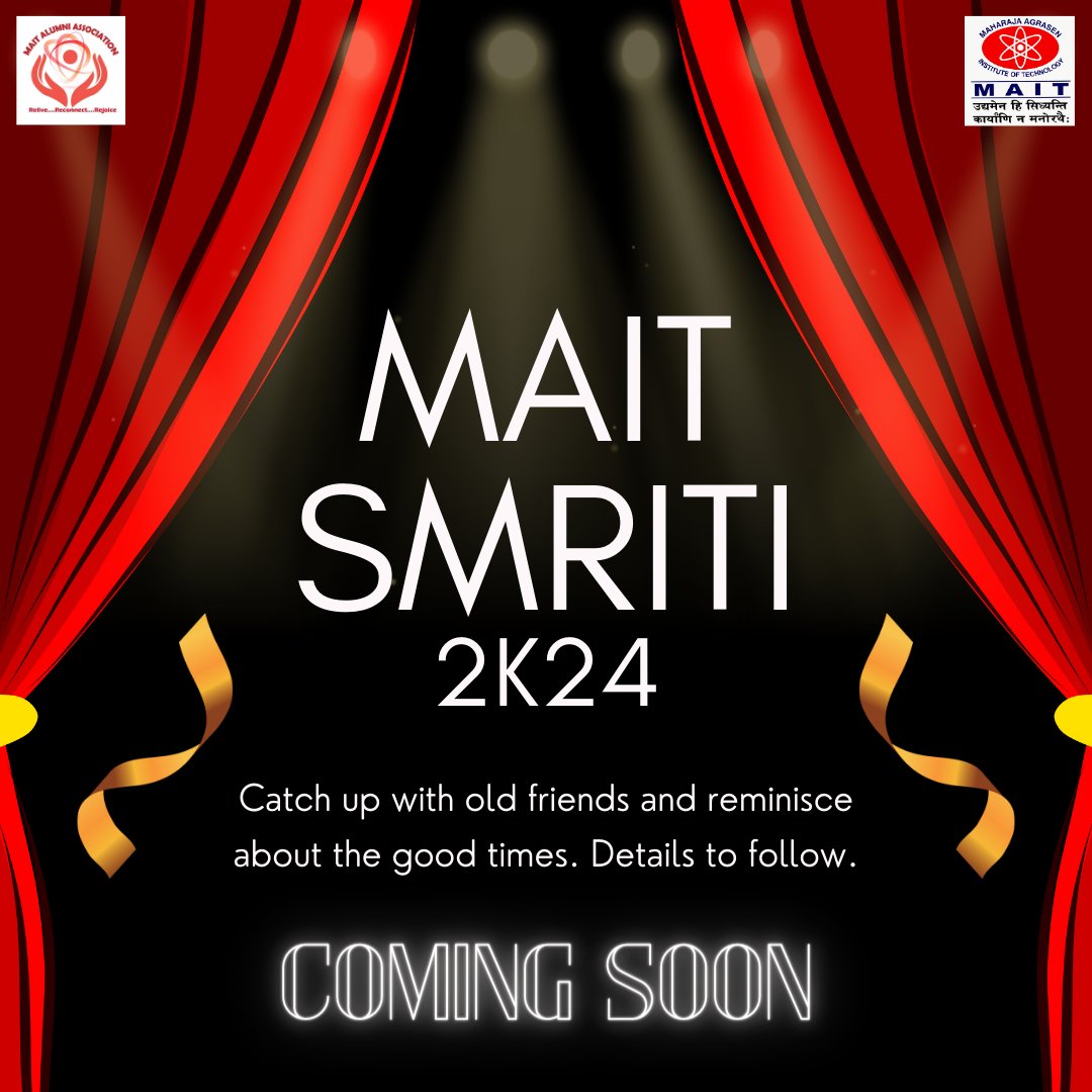 AlumniCellMait's tweet photo. Get ready to turn back the clock and dive into a pool of college memories!
Our alumni meet is on the horizon, where nostalgia takes center stage  Stay tuned for the date announcement and brace yourselves for a trip down the memory lane
#alumnimeet2k23  #college #nostalgia #mait https://t.co/kZWQK1y8sV