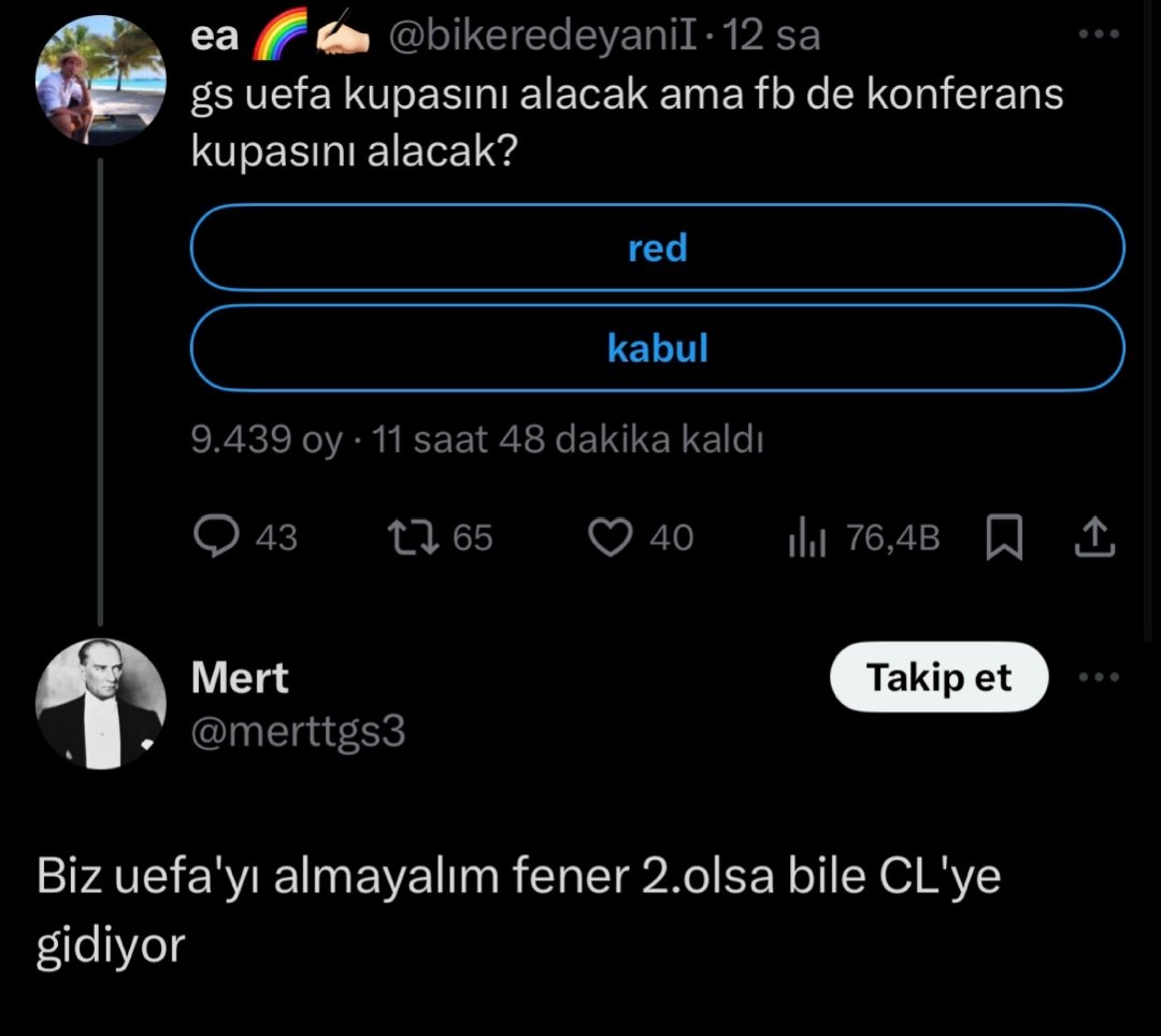 Şu şekilde düşünmeyen taraftar olmaz
