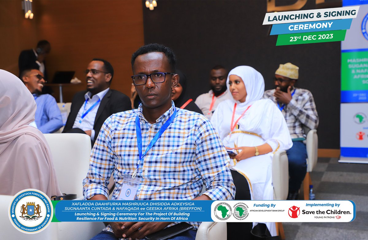 Xaflada daahfurka mashruuca dhisida adkaysiga sugnaanta cuntada iyo nafaqada ee Geeska Afrika ayaa hadda ka socota hudheelka Decale ee magaalada Muqdisho. @CMolfr #Breffon #FoodResilience #Somalia