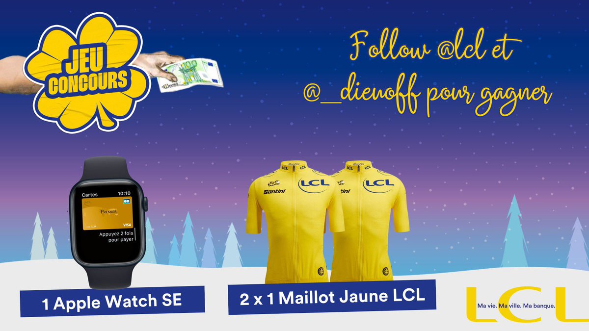 🚨[CONCOURS]

Heureusement que <a href="/LCL/">LCL</a> vient sauver votre Noël parce que moi je fais plus aucun effort pour vous. Tentez de remporter une Apple Watch pour régler tous vos achats avec style. ⌚️
 
Pour participer :

🔵 Follow <a href="/LCL/">LCL</a> <a href="/_dieuoff/">Dieu</a> 
❤️ RT et Like
💭 Tag un pote

TAS le 10/01