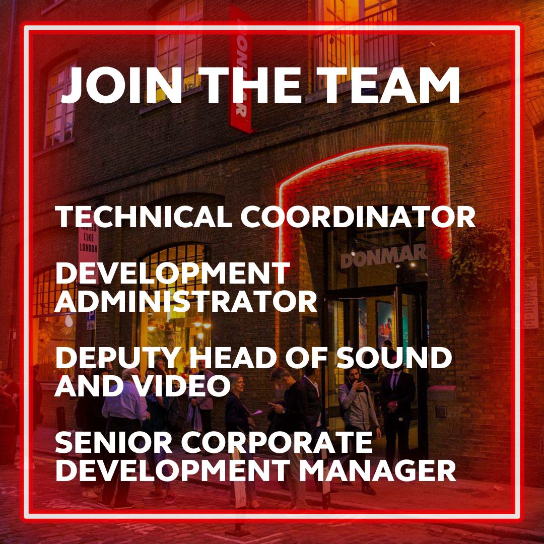 DonmarWarehouse's tweet photo. 🌟 Join the Donmar!

We're currently recruiting for a:
📌 Technical Coordinator
📌 Development Administrator
📌 Deputy Head of Sound and Video
📌 Senior Corporate Development Manager

Find out more: https://t.co/32esz6nJ1k https://t.co/4GzdlLMRRO