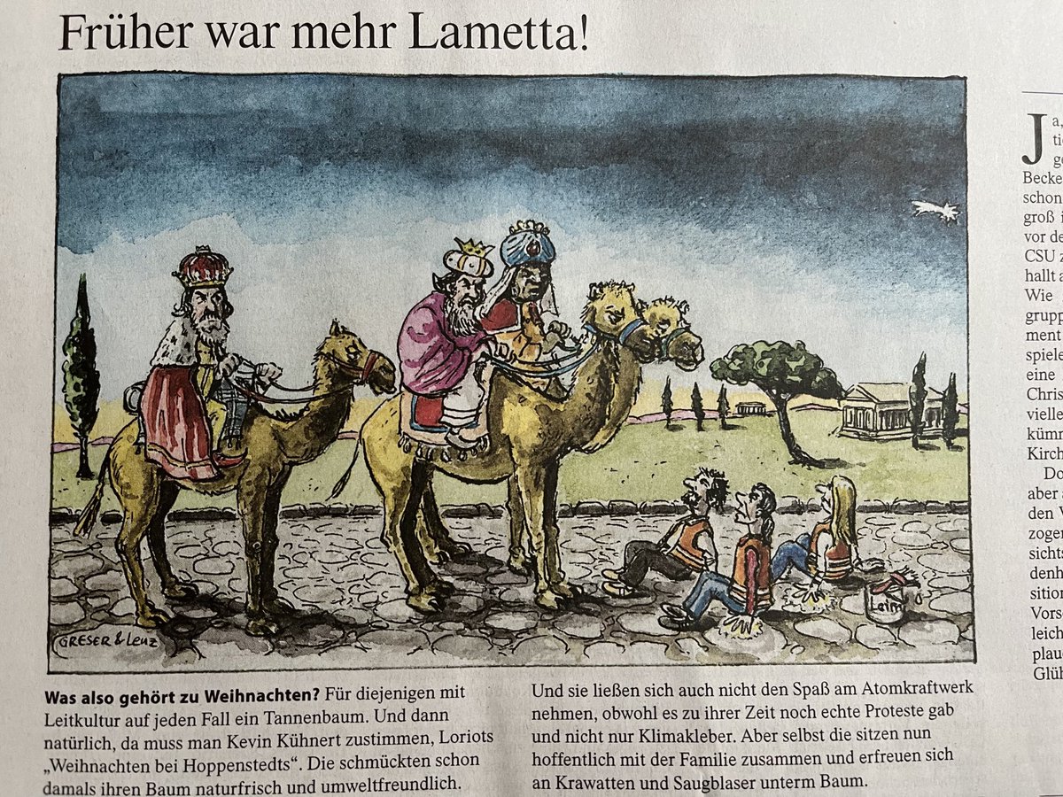 Strack_C's tweet photo. Superfein kritisch haben #Greser&Lenz auf der FAZ auf jeden Weihnachtsbaum leuchtender Leitkultur verzichtet. Dabei sind doch die Tannenwälder rund um Bethlehem seit jeher bekannt. https://t.co/S3NOH2xONP
