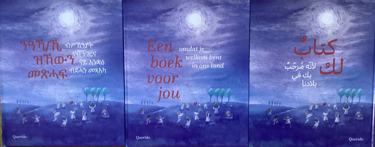 Net ontvangen in NL, Tigrinya en Arabisch. Een prachtig initiatief van <a href="/MaritTornqvist/">marit törnqvist</a> en <a href="/Querido_nl/">Uitgeverij Querido</a> Ook in Turks, Koerdisch en Somalisch. Komt er Pools, Oekraïens, Russisch, Chinees bij? Behalve vluchtelingen kent NL veel arbeidsmigranten! Www.ibby-nederland/boekvoorjou.
