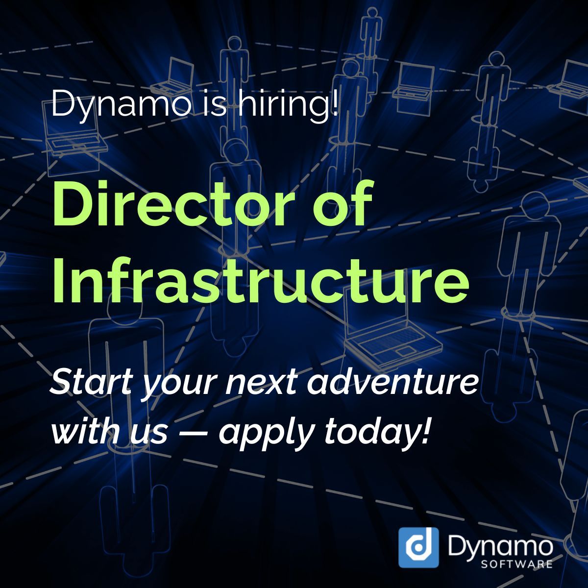 We’re hiring!

Do you know a proven and dedicated leader ready to join a team of #FinTech innovators as the Director of Infrastructure? 

Learn more or apply for this position here: buff.ly/3Rw772V

#Dynamo #TeamDynamo #Careers #Director #NetworkServices
