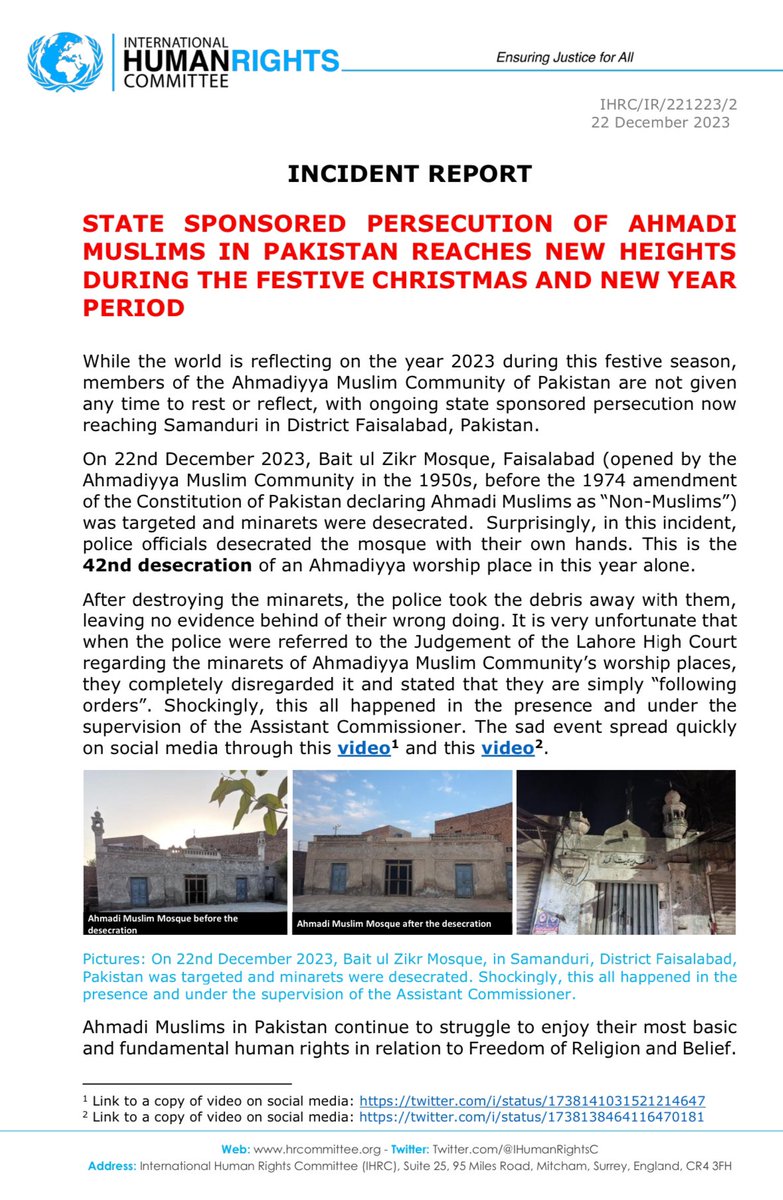 International Human Rights Committee (IHRC) tweet media