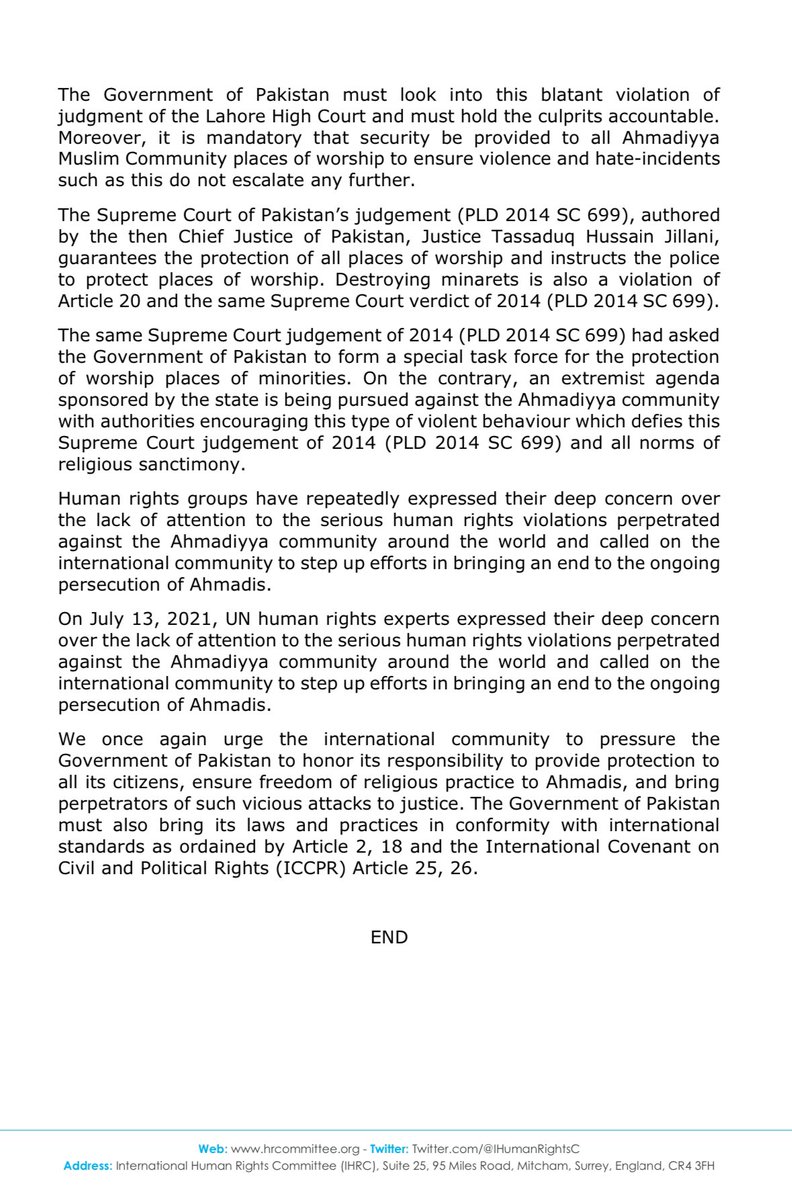 International Human Rights Committee (IHRC) tweet media