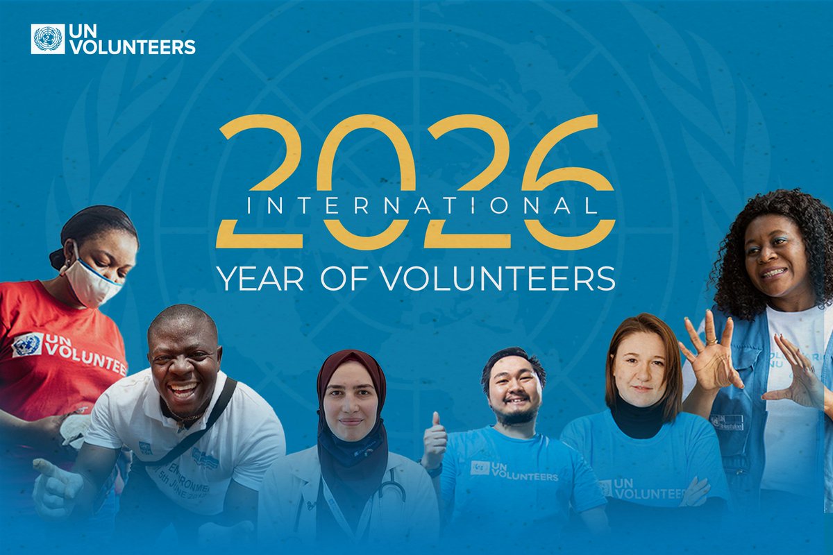 PRESS RELEASE: Historical resolution of the #UNGA78, by Member States has proclaimed 2026 as Year of Volunteers for Sustainable Development. This recognition highlights the indispensable role #volunteers play in #SDG acceleration. unv.org/pressrelease/u… #IYV2026