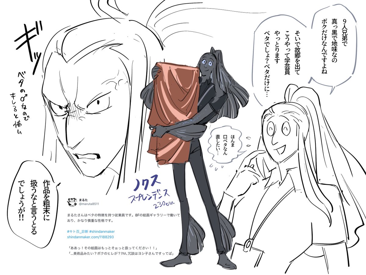 【@V_Citrinitas 】
#キト百_キャラ練り
ベタ(魚)な学芸員 