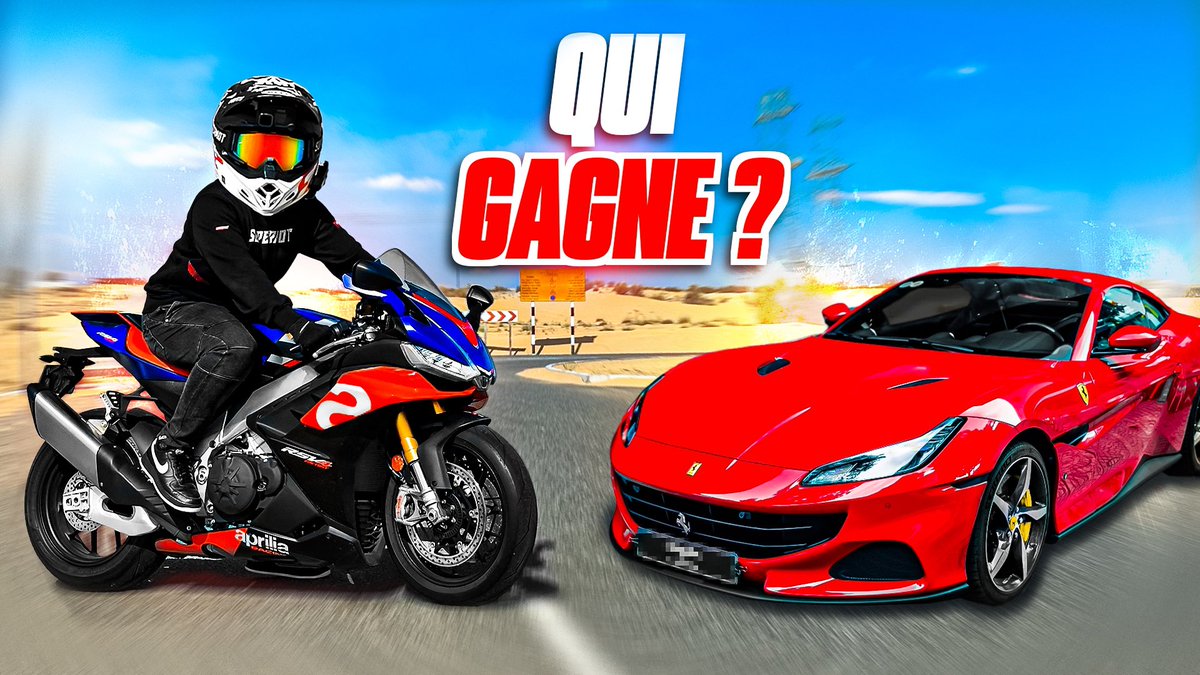 KIKANINAC's tweet photo. MOTO (24 000€) vs FERRARI (200 000€) ! QUI GAGNE ? 🏁
https://t.co/OvPgGZISPq https://t.co/dUnT75K5pI