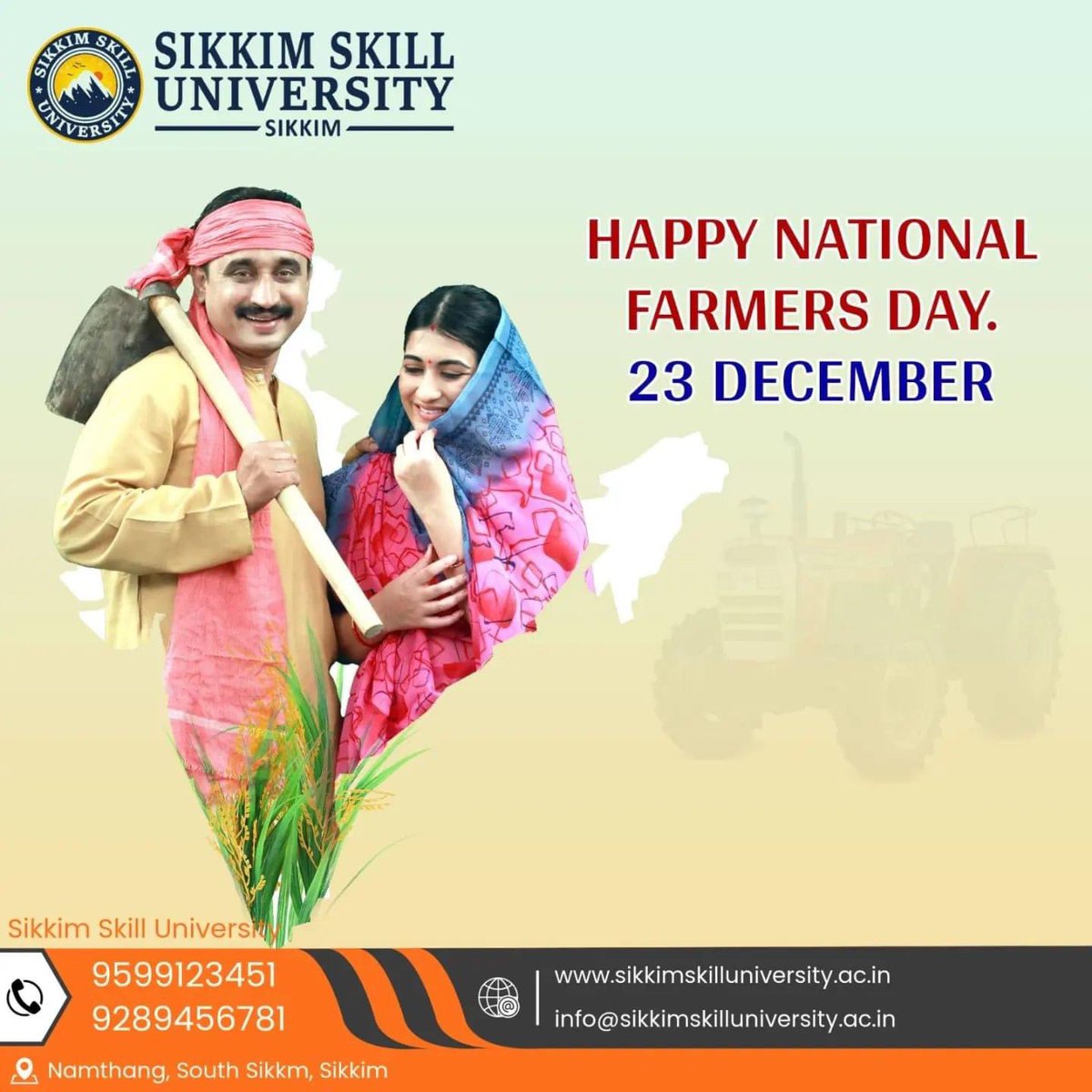 'From seed to harvest, their dedication sustains us all  Celebrating the heroes of the soil on National Farmers Day!'#happynationalfarmerday #sikkimskilluniversity
#namthang #southsikkim #sikkim