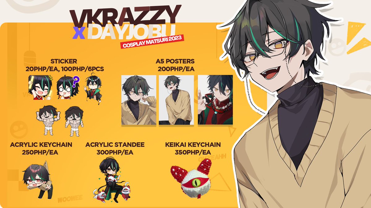KeiraVT_'s tweet photo. 📢 WHAT'S UP GAMERS!

I am more than happy to announce that I will be selling my merch at VKrazzy x DayJobU booth at CosMatsuri 2023!~

I'll be having a physical meet and greet as well on day 2 @ 1pm!

Located at All Star Avenue AA05!
#KeiraAtMatsu #UxCosmatsu2023 https://t.co/t5KY4hEJPk
